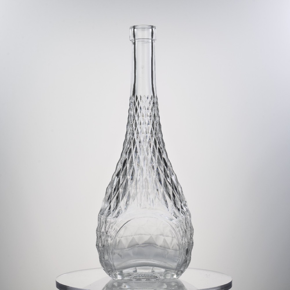 700ML 680g Clear Engraving Glass Bottle For Tequila Gin
