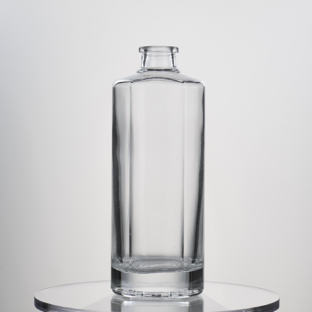 500ML 620g Clear Frosted Glass Bottle For Whiskey Gin