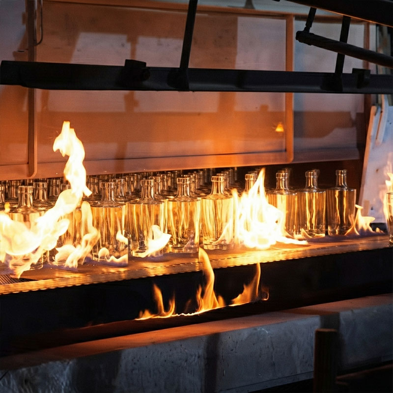 Bulk glass bottle manufacturing furnace line