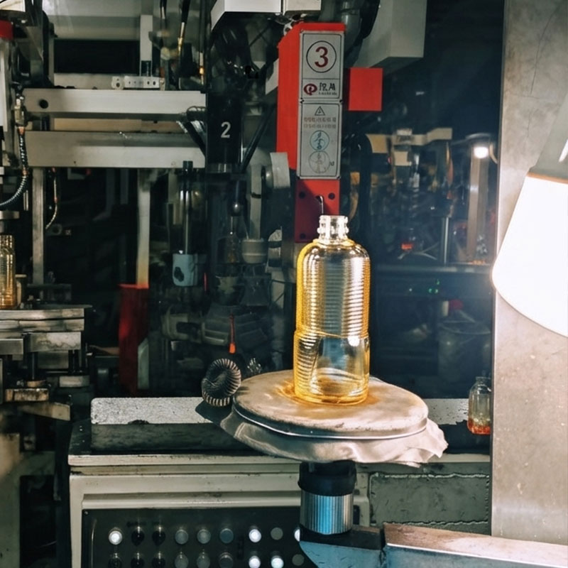 Glass bottle sample production and trial bottle check