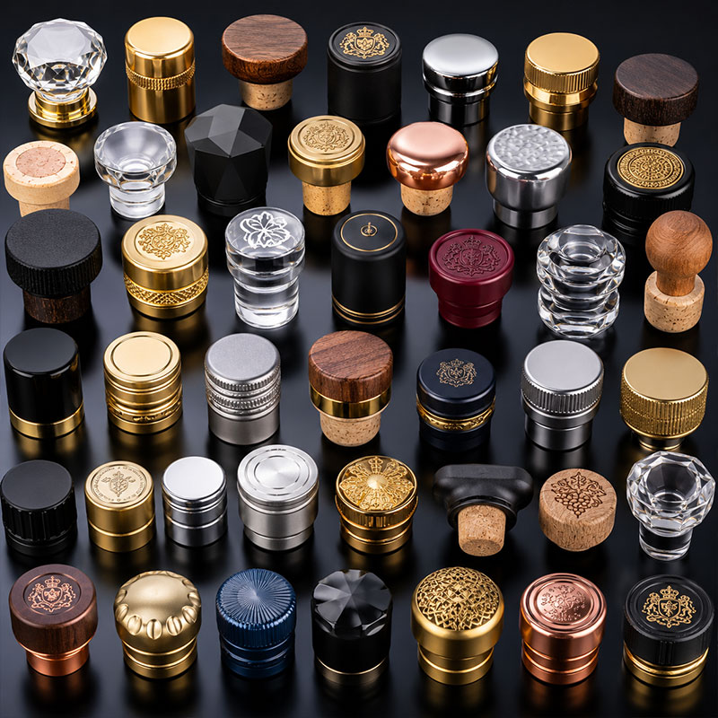 Custom bottle caps and cork closures