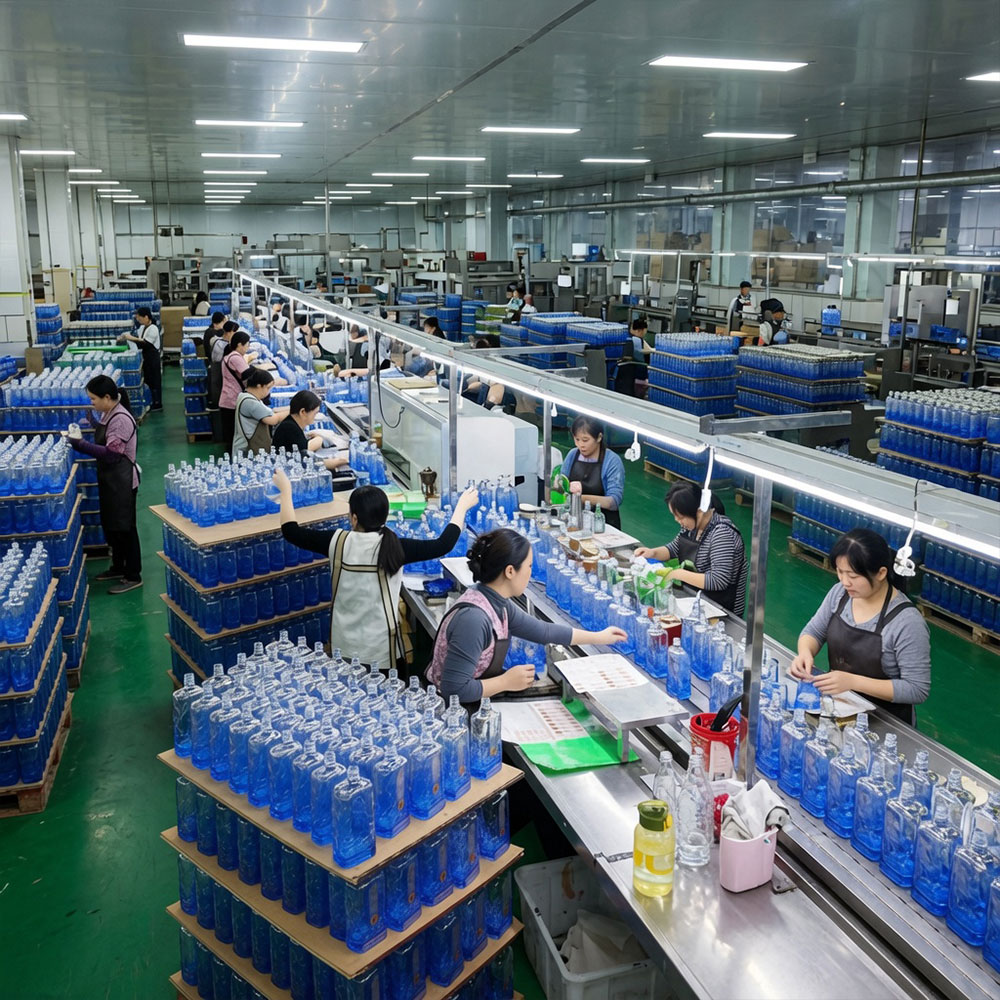 Factory inspection and quality packaging workflow in Xiangdi Glass