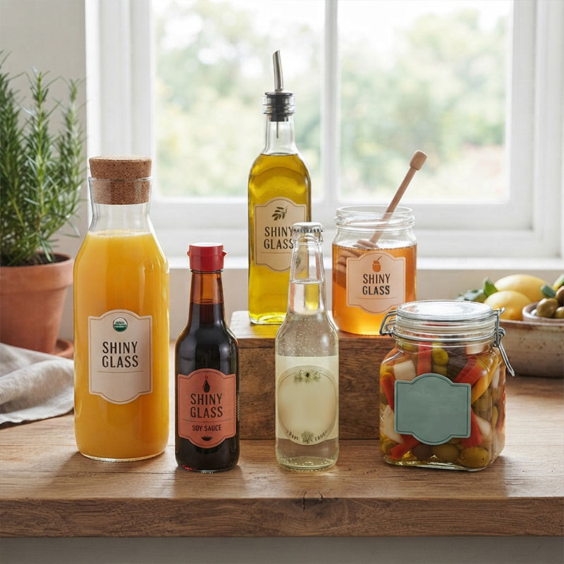 Food and beverage glass bottles and jars