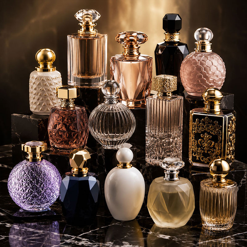 Luxury perfume and fragrance glass bottles