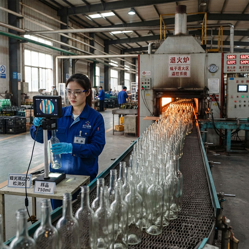 Annealing verification on glass bottle production line