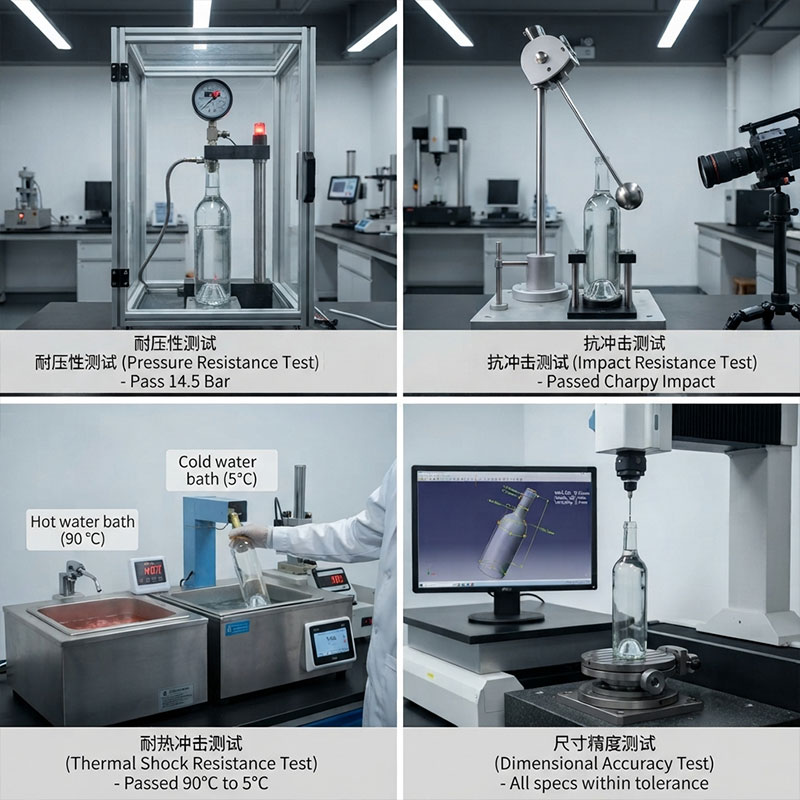 Physical performance testing for pressure impact and dimensions