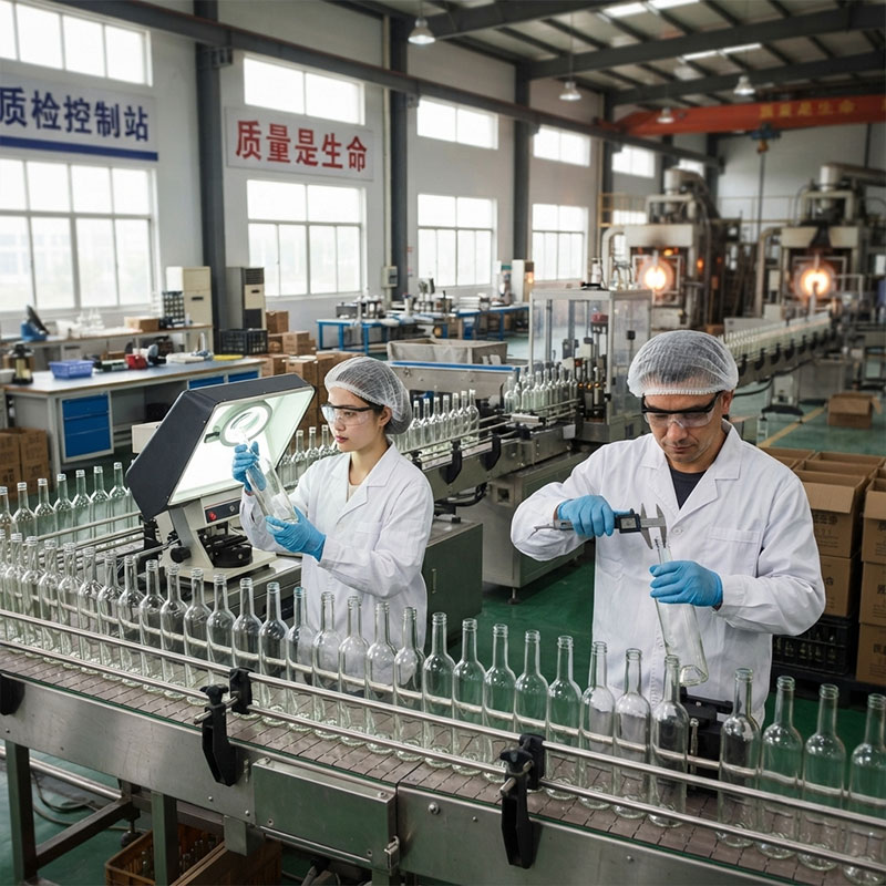 Consistent quality inspection on glass bottle production line